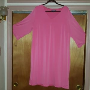 Pink cold shoulder dress